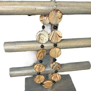 DONNA DRESSLER Sterling Silver Animal Print Dyed Shell mother of Pearl Necklace